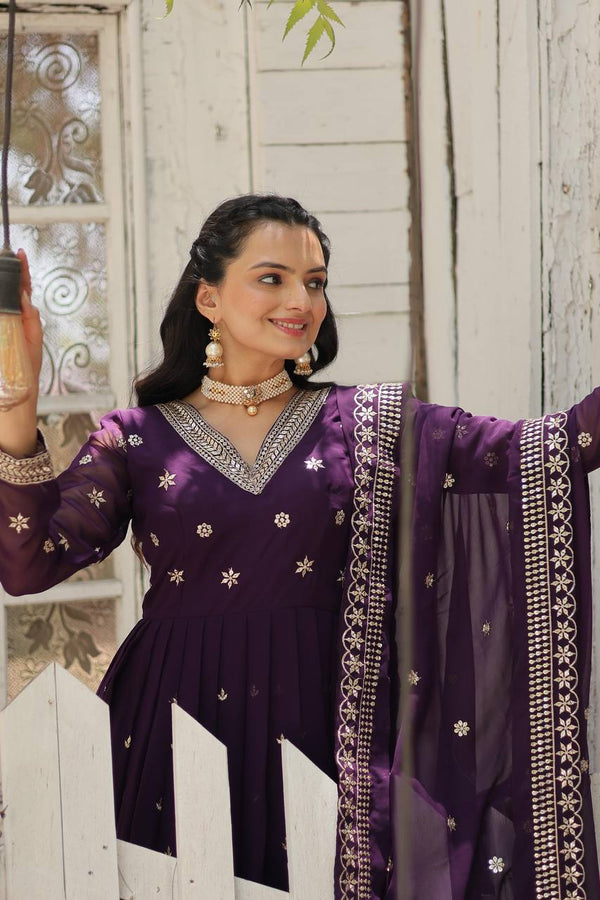 Purple-Whether It's a wedding, Festival, or Soiree, Our Anarkali Suits Will Make You The Epitome of Grace and Charm